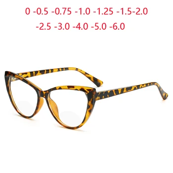 0 -0.5 -0.75 до -6.0 минус градус синя светлина блокиране котка око рецепта очила рамка жени мъже PC късогледство очила