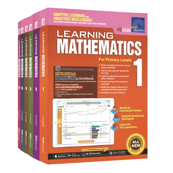 1-3/4-6 Sap Learning Mathematics Book Децата учат математика Книги Сингапур Начално училище Математика Учебник 3 книги