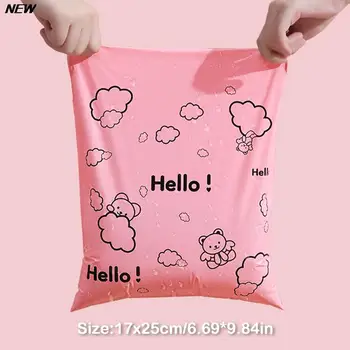 10 * Цветна мечка куриерска чанта плик опаковъчни торби розови водоустойчиви самозалепващи печат торбичка доставка пощенска чанта транспортна чанта 5