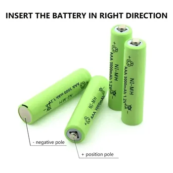 100% Нова 1.2v NIMH AAA батерия 3000mah акумулаторна батерия ni-mh батерии AAA акумулаторна батерия за играчка за дистанционно управление 2