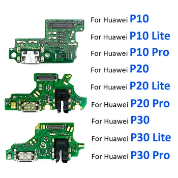 10Pcs/Lot, USB порт за зареждане Dock конектор Flex кабел за Huawei P9 P10 P20 P30 P40 Lite E Pro Plus