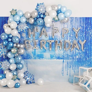 1set Дисни сняг балон венец арка комплект замразени тема парти декорация метал синьо лилаво топка бебе душ рожден ден деко