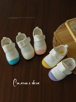 2023 Детски платнени обувки Бебешка детска градина Тънки платнени обувки Дишаща мрежа Мека подметка Вътрешна обувка