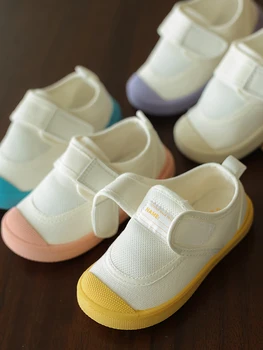 2023 Детски платнени обувки Бебешка детска градина Тънки платнени обувки Дишаща мрежа Мека подметка Вътрешна обувка 1