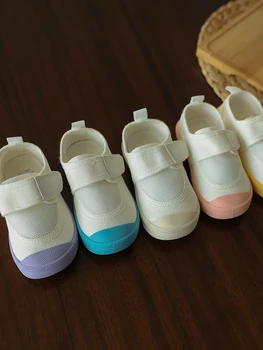 2023 Детски платнени обувки Бебешка детска градина Тънки платнени обувки Дишаща мрежа Мека подметка Вътрешна обувка 3