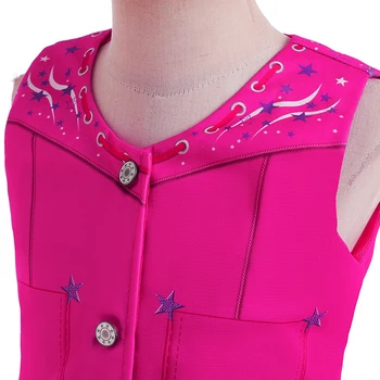 2023 Нов филм косплей костюм за деца момичета розов топ и разкроен панталон костюм деца Хелоуин рожден ден фантазия парти обличане 4