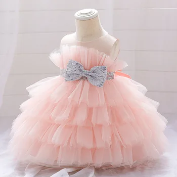 2023 Нова детска рокля Елегантни рокли за принцеси Сватбено цвете Детски дрехи Бебе Едногодишно парти за рожден ден Бална рокля