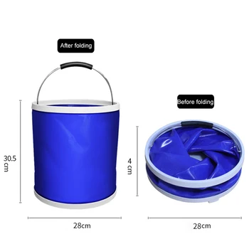 20L преносима кофа външна чанта за съхранение на вода водоустойчива водна чанта за риболов преносима сгъваема кофа за кола 3