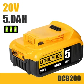20V 4.0Ah 5.0Ah 6.0Ah DCB200 Замяна на 18V електроинструменти Литиева батерия за DeWalt 20V Max DCB186 DCB206 DCB203 DCB180 DCD985B 1