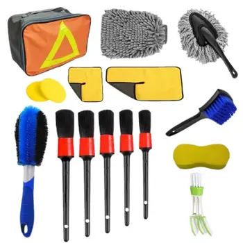 22 броя Комплект инструменти за почистване на автомобилни гуми Инструменти за почистване на гуми Почистващи консумативи с подробни четки за интериор и екстериор