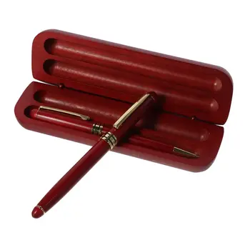 2PCS дървени химикалка комплект реколта червено писане писалка набор бизнес химикалка офис