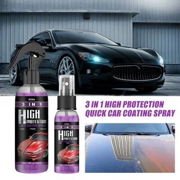3-in-1 Спрей за автомобилно керамично покритие 30ml / 100ml Лак за боядисване на автомобили Агент восък Автомобилна боя Защита за отстраняване на ремонт на драскотини