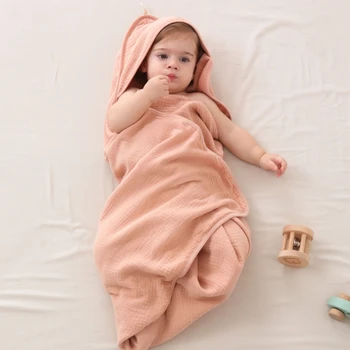 3Pcs/Set Бебешка кърпа за баня с качулка Кърпа за лице Халат за баня Кърпа за душ Бързосъхнеща одеяло за новородено Дишаща