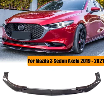 3PCS Предна броня Lip Side Splitter Спойлер Guard Cover Дифузьор Body Kit за Mazda 3 Седан Аксела 2019 - 2021 Аксесоари за кола
