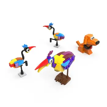 4-в-1 Модел за птици и кучета от комедийна анимация 214 парчета играчки комплект MOC Build