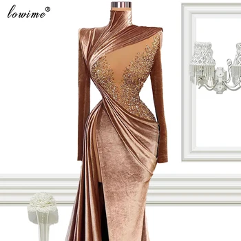 5 Стилове Дълги ръкави Абитуриентски рокли Русалка реколта вечерни рокли за жени турска мода знаменитост рокля вечернее платье 2021 1