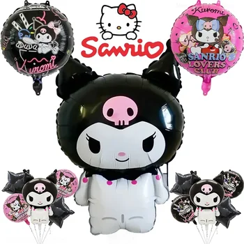 5Pcs Sanrio Hello Kitty Декорация на консумативи за рожден ден Kuromi Melody Cinnamoroll балони комплект играчки украшение рожден ден Коледа
