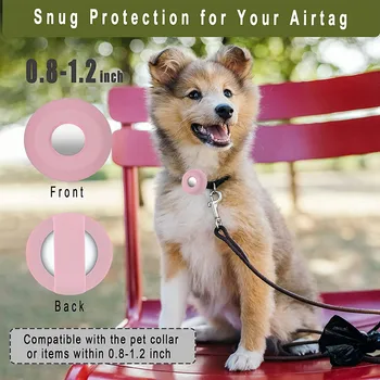 Airtag Dog Collar Holder Силиконов Appl Air Tag Защитен калъф за капак, подходящ за 0.8-1.2 инчов пръстен за котка и домашен любимец