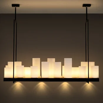 American Industry LED полилеи Стъклени свещи Таванни светлини за всекидневна Трапезария Домашен декор Кухня Висящи висящи лампи