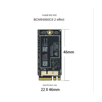 BCM94360CS2 двулентова wifi карта + NGFF M.2 ключ A / E адаптерна карта WIFI BT 4.0 802.11Ac карта за 11Inch A1465 13Inch A1466 5