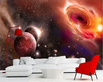 beibehang papel de parede wallpaper Cool Beautiful Dream Cosmic Starry Planet Milky Way TV Background Wall hudas beauty