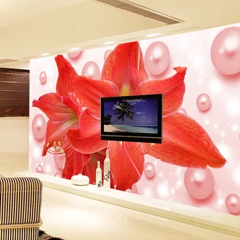 beibehang Персонализирана голяма стенопис 3D безшевна стена кърпа сватба стая момиче спалня романтичен фон тапети цветя