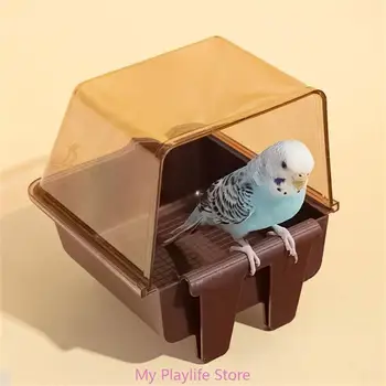 Bird вана душ кутия пластмасова кутия водна вана за домашни птици купа папагали папагали висящи birdbath клетка доставки