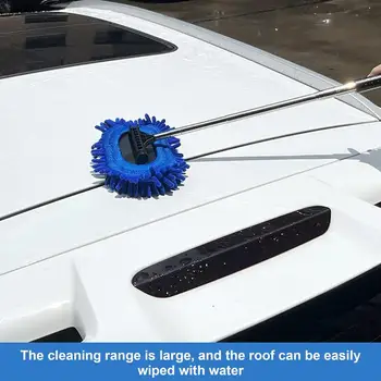 Car микрофибър моп четка многофункционални автомобилни огледало за обратно виждане стъкло почистване моп с гъвкав ротация главата почистване инструмент 2