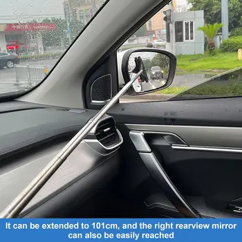 Car микрофибър моп четка многофункционални автомобилни огледало за обратно виждане стъкло почистване моп с гъвкав ротация главата почистване инструмент 4