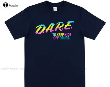 Dare Тениска против наркотици Rainbow Logo Tee Персонализирана Aldult Teen Унисекс дигитален печат Tee Shirts Funny Art Streetwear Cartoon Tee