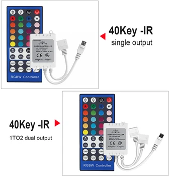 DC12-24V RGBW димер контролер 40Key 5 пина IR дистанционно управление 4 канала LED контролер за SMD 5050 RGBW RGBWW LED светлинна лента