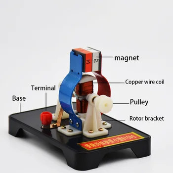 DIY прост DC електрически мотор модел сглобяване комплект за деца физика наука образователни играчки 2