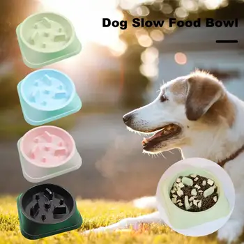 Durable Pet Food Bowl Durable Breed Slow Feeder Dog Bowl for Anti-задавяне Food Grade Plastic Puzzle Dog Food Bowl, който се забавя
