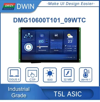 DWIN 10.1 инчов HMI 1024 * 600 IPS-TFT-LCD дисплей индустриален клас висока яркост UART сензорен екран ArduinoESP32 DMG10600T101_09W