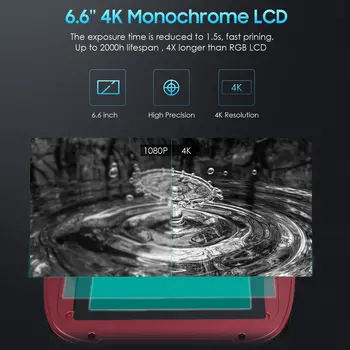 ELEGOO 6.6 инча 4K ултра монохромен LCD с HD резолюция 4098 x 2560 за 3D принтер Mars 3 LCD смола 4