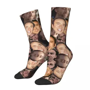 Funny Crazy компресия John Travolta-1 чорап за мъже хип-хоп реколта FaceOff щастлив качество модел отпечатани момчета екипажа чорап