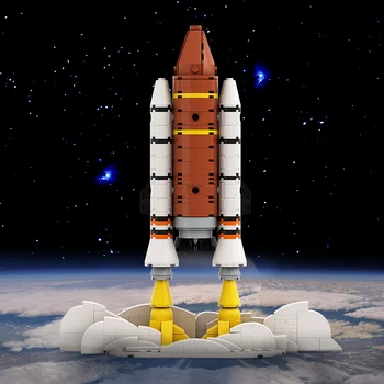 Gobricks MOC MINI Space Shuttle Model Building Blocks Set Satellite Exploration Spaceplane Bricks Space Launch Rocket Toy Bricks 1