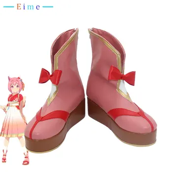 Haru Urara косплей обувки PU аниме кожени обувки Хелоуин карнавални ботуши игра Доста дерби косплей подпори по поръчка