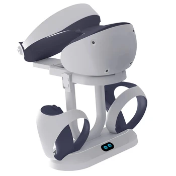 HOT KJH Докинг станция за зареждане с двоен контролер за PS VR2 очила Конзола за съхранение на PS5 VR2 Game Handle Charge Base аксесоар