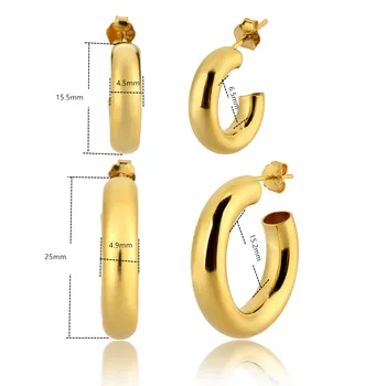 Kikichicc 925 стерлингово сребро злато Big Hollow 15mm обръчи пиърсинг луксозни жени Higgies обикновена мода бижута в 2020 парти 1
