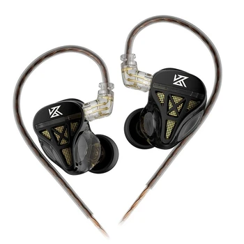 KZ-DQS слушалки HiFi в слушалки за уши слушалки с микрофон за музика телефон спортна игра външни слушалки бас слушалки