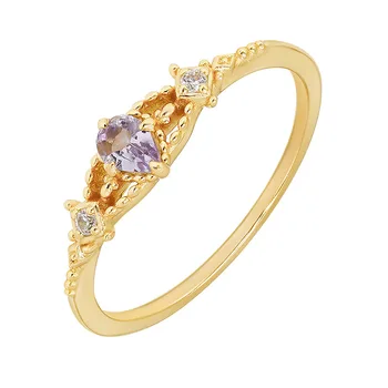 LAMOON скъпоценен камък пръстен за жени естествен танзанит 925 стерлинги сребро злато Vermeil фини бижута романтична сватба годежен пръстен