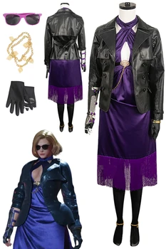 Nina Cosplay Фентъзи слънчеви очила облекло аниме игра Tekken8 косплей костюм маскировка възрастни жени Хелоуин ролева игра фантазия костюм