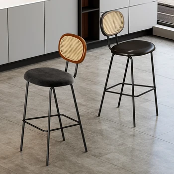 Nordic модерни бар столове ратан хол открит брояч кухня бар столове луксозен дизайн височина barkrukken мебели SR50BC