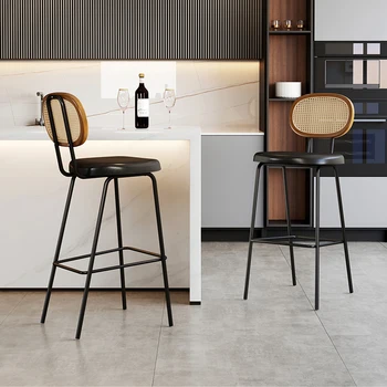 Nordic модерни бар столове ратан хол открит брояч кухня бар столове луксозен дизайн височина barkrukken мебели SR50BC 1