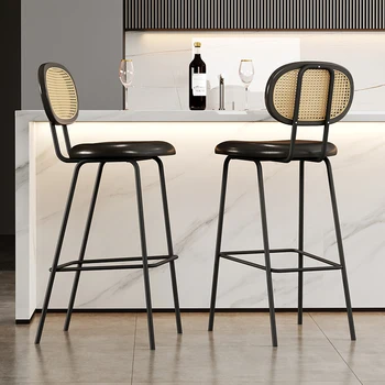Nordic модерни бар столове ратан хол открит брояч кухня бар столове луксозен дизайн височина barkrukken мебели SR50BC 2