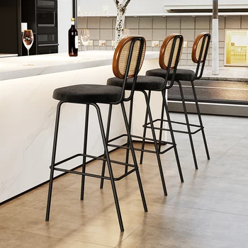 Nordic модерни бар столове ратан хол открит брояч кухня бар столове луксозен дизайн височина barkrukken мебели SR50BC 4