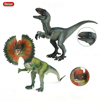 Oenux Нов юрски динозавър Dilophosaurus Velociraptor животински модел действие фигури твърди PVC дете образование играчка Коледа подарък