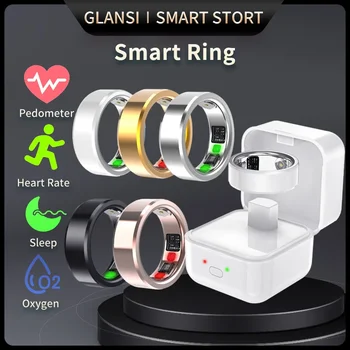 Smart Ring Health с App Интелигентен мониторинг Tracker Сърдечен ритъм Кръв Кислород Телесна температура за мъже Жени IOS Android