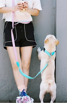 Soft Dog многофункционални регулируеми каишка тичане ръце свободни еластични отразяващи обучение домашни любимци бънджи скокове куче каишка